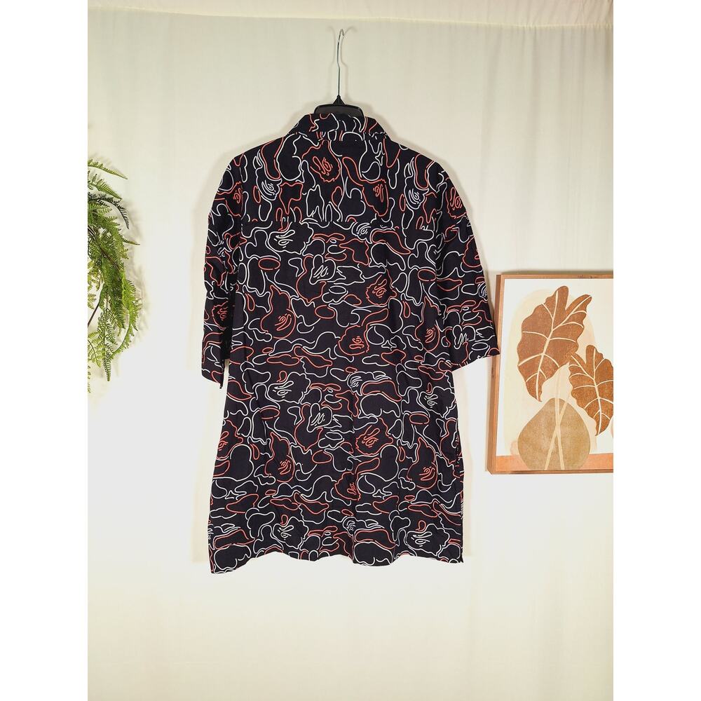 Vodka Men's Retro Squiggly Lines Button-Up Short-… - image 3